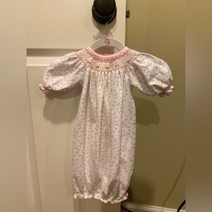Baby Bliss Infant Embroidered Floral Pink Gown